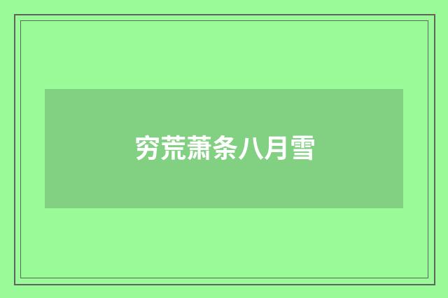 穷荒萧条八月雪