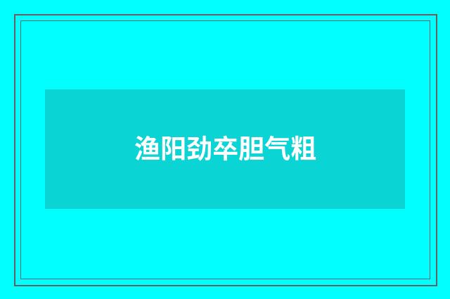 渔阳劲卒胆气粗