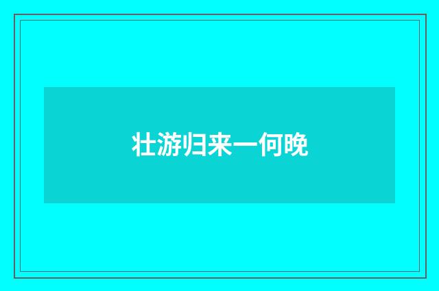 壮游归来一何晚