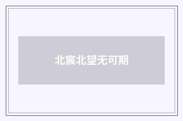 北宸北望无可期