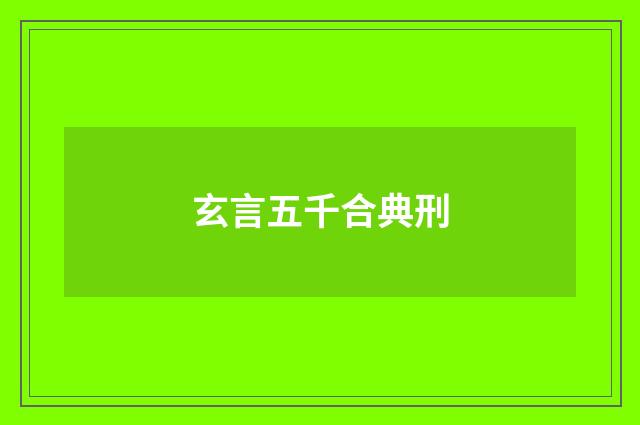 玄言五千合典刑