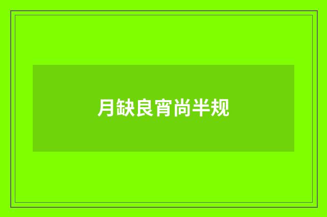 月缺良宵尚半规