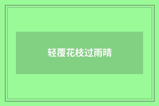 轻覆花枝过雨晴