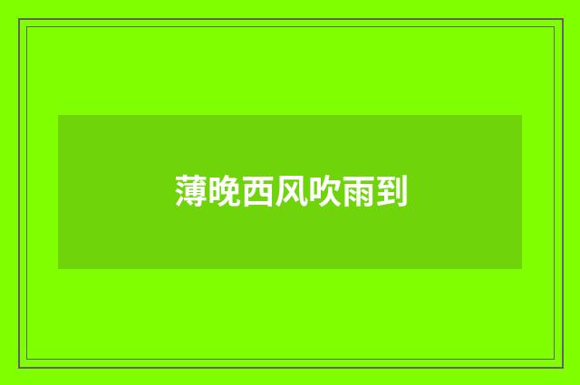 薄晚西风吹雨到