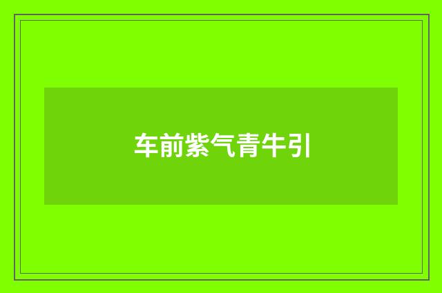 车前紫气青牛引