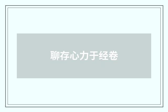 聊存心力于经卷