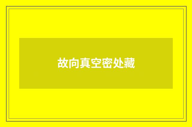 故向真空密处藏