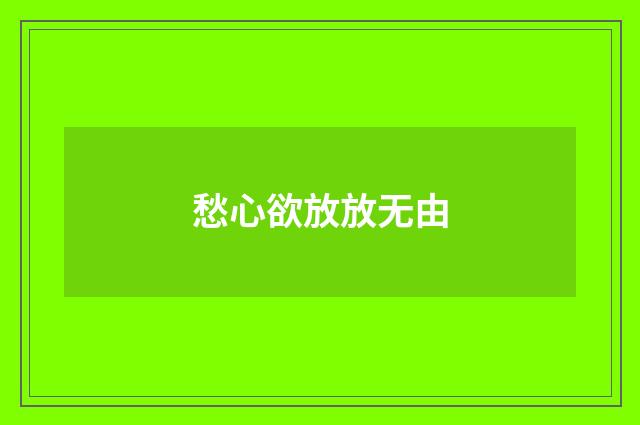 愁心欲放放无由