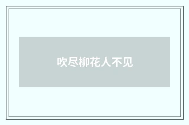 吹尽柳花人不见