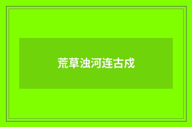 荒草浊河连古戍
