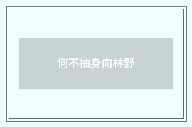 何不抽身向林野