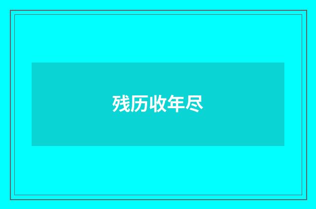 残历收年尽