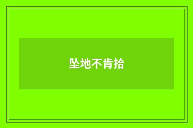 坠地不肯拾