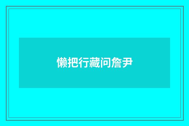 懒把行藏问詹尹
