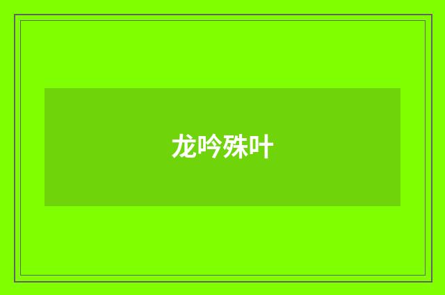 龙吟殊叶