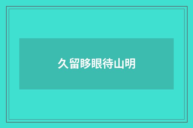 久留眵眼待山明