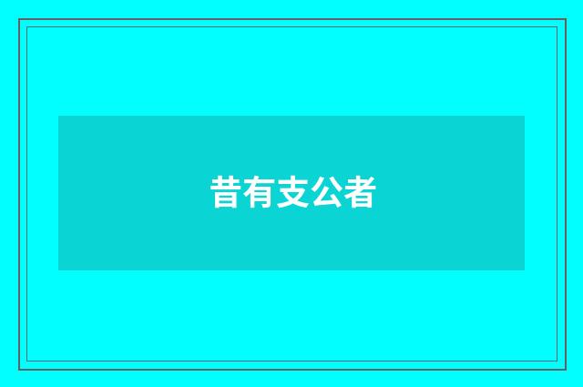 昔有支公者