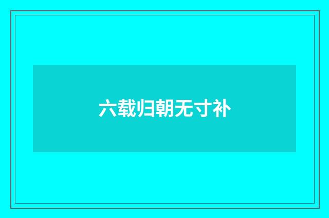 六载归朝无寸补