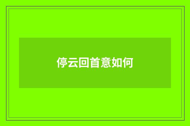 停云回首意如何