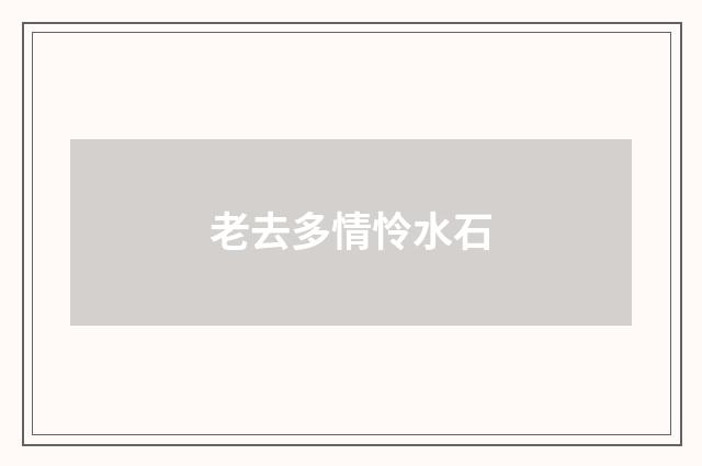 老去多情怜水石