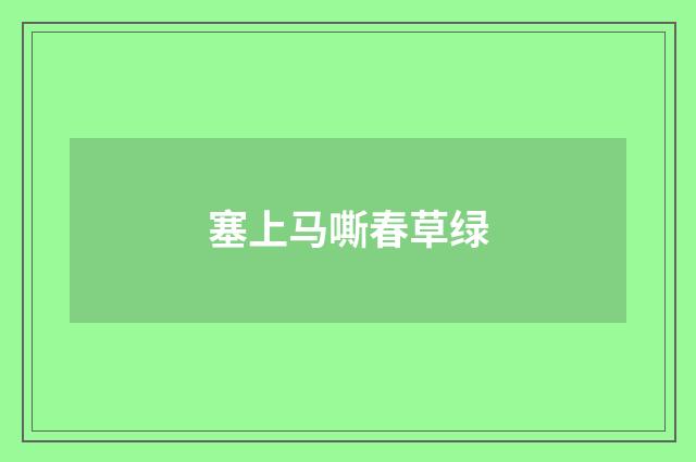 塞上马嘶春草绿
