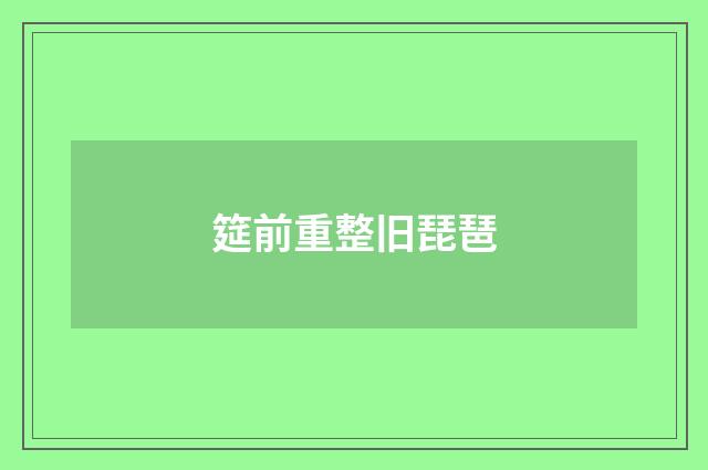 筵前重整旧琵琶