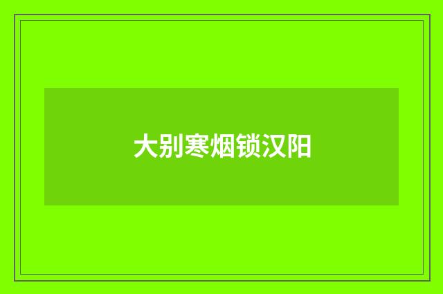 大别寒烟锁汉阳