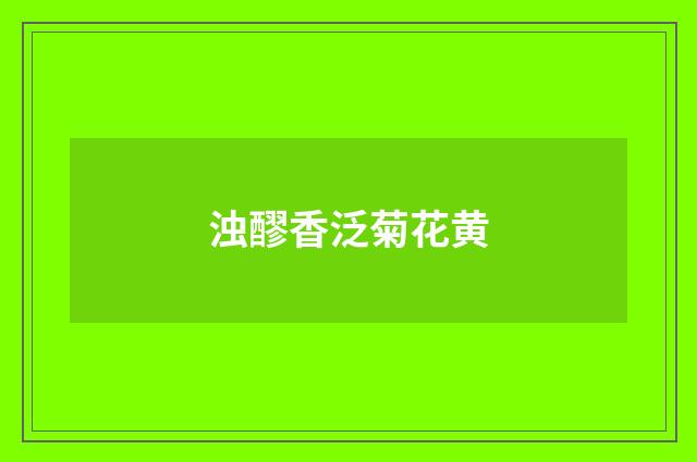 浊醪香泛菊花黄