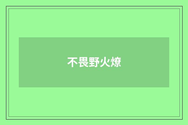 不畏野火燎