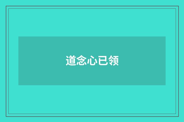 道念心已领