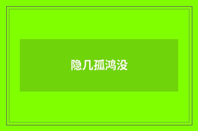 隐几孤鸿没