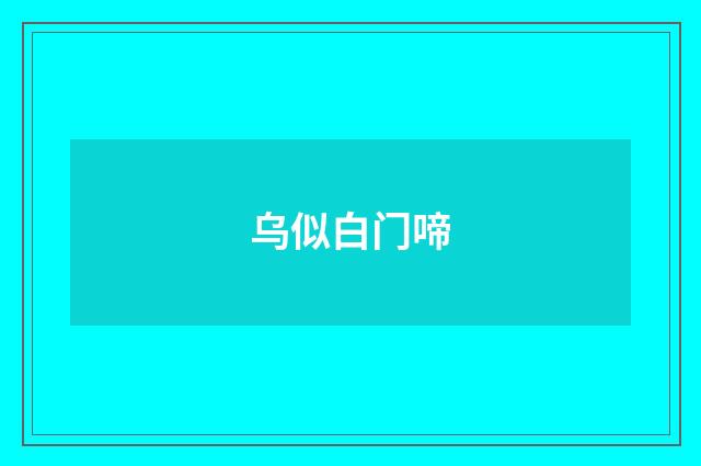 乌似白门啼