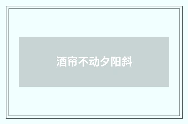 酒帘不动夕阳斜