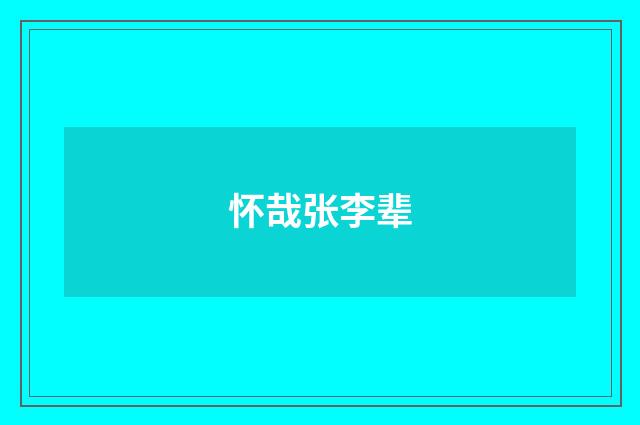 怀哉张李辈