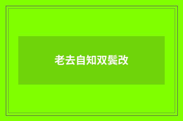 老去自知双鬓改