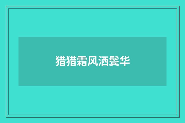 猎猎霜风洒鬓华
