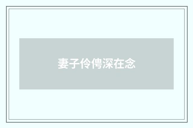 妻子伶俜深在念