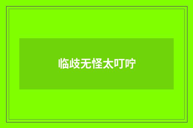 临歧无怪太叮咛