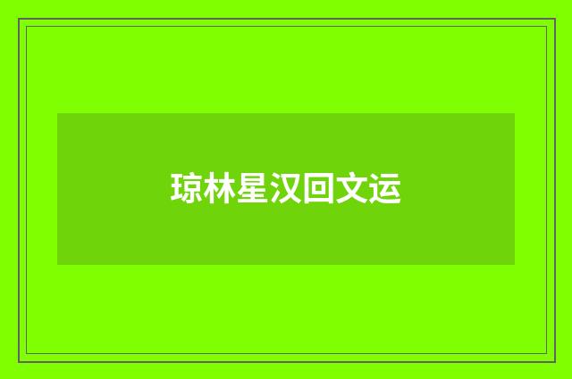 琼林星汉回文运