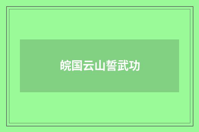 皖国云山誓武功