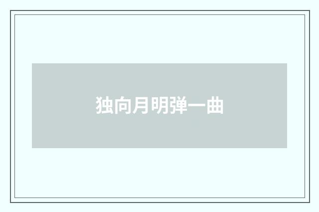 独向月明弹一曲