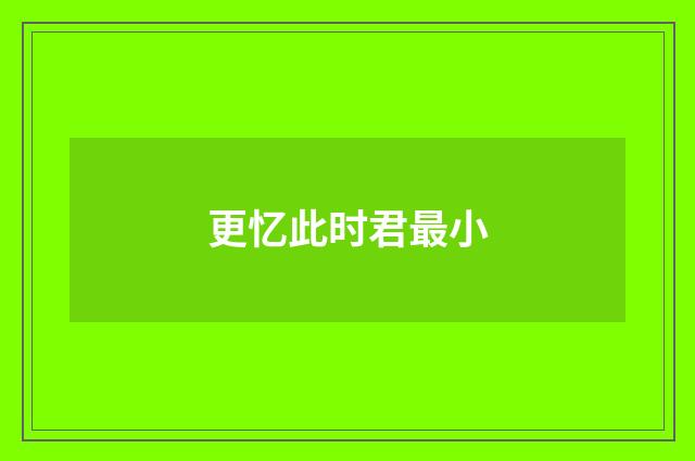更忆此时君最小