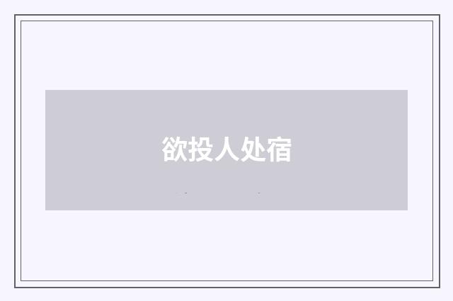 欲投人处宿