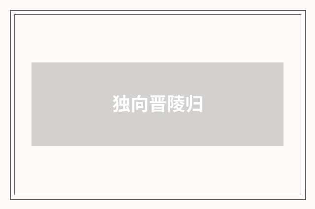 独向晋陵归
