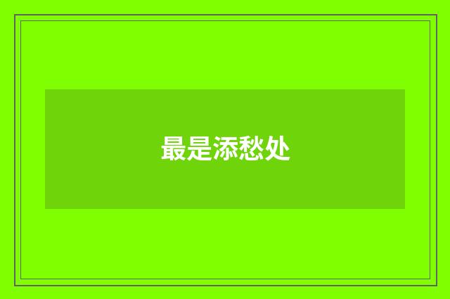 最是添愁处