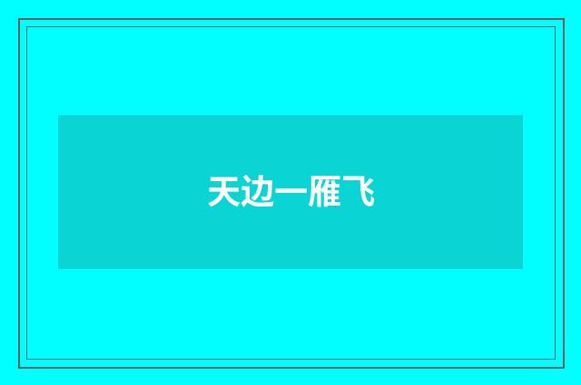 天边一雁飞