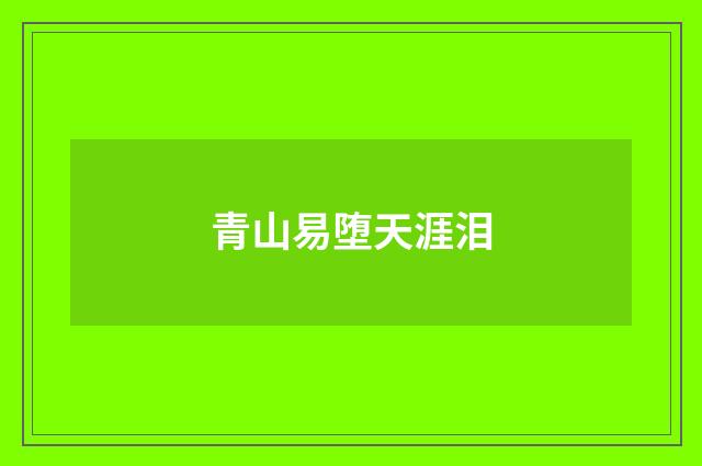 青山易堕天涯泪