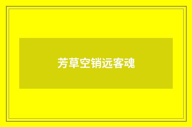 芳草空销远客魂