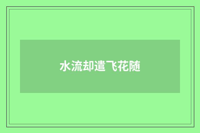 水流却遣飞花随