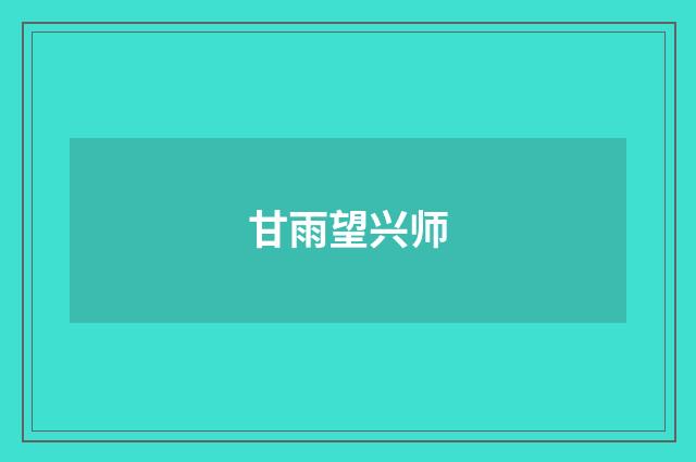甘雨望兴师